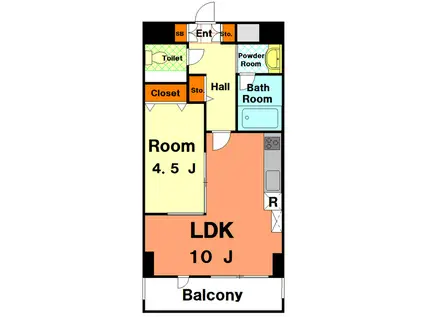 エリーゼ(1LDK/2階)の間取り写真
