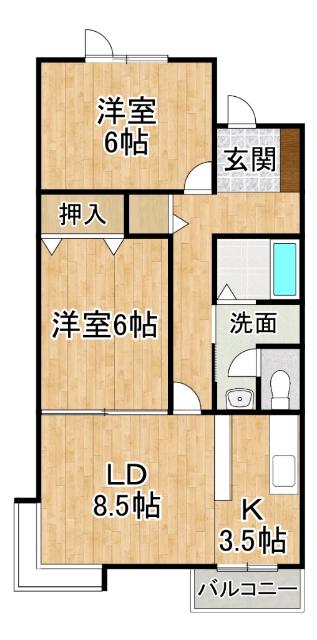 クラッセI・II(2LDK/1階)の間取り写真