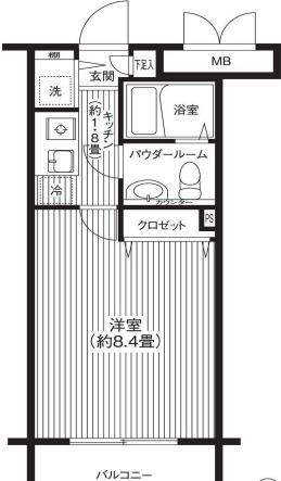 プロスパー下井草(1K/1階)の間取り写真