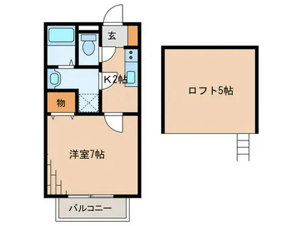 プロムナード・デ・サングレIII(1K/2階)の間取り写真