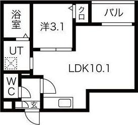 WARREN SHOHOIII(1LDK/3階)の間取り写真