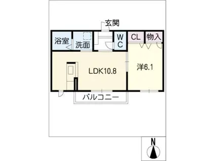 シャーメゾン大崎B(1LDK/1階)の間取り写真