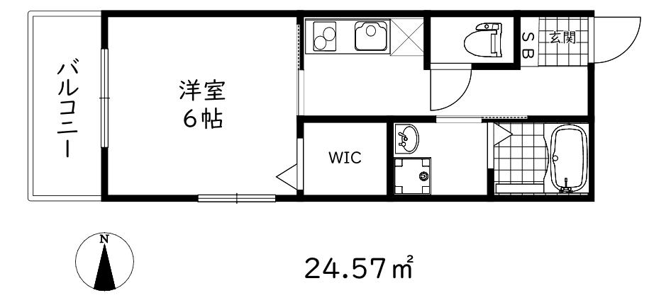 WING湊川公園(1K/1階)の間取り写真