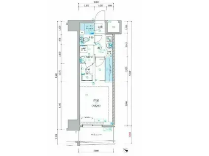 ベルシード横濱大通公園(1K/2階)の間取り写真