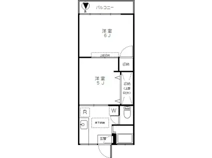 シャトルヒエイ5(2K/1階)の間取り写真