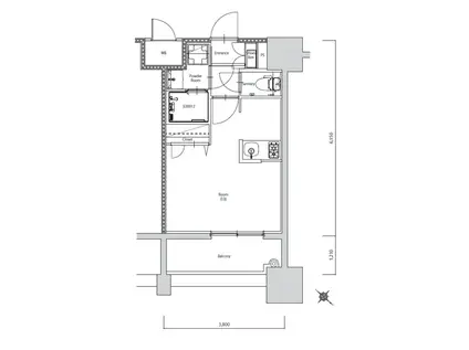 エンクレスト天神PORT(ワンルーム/10階)の間取り写真