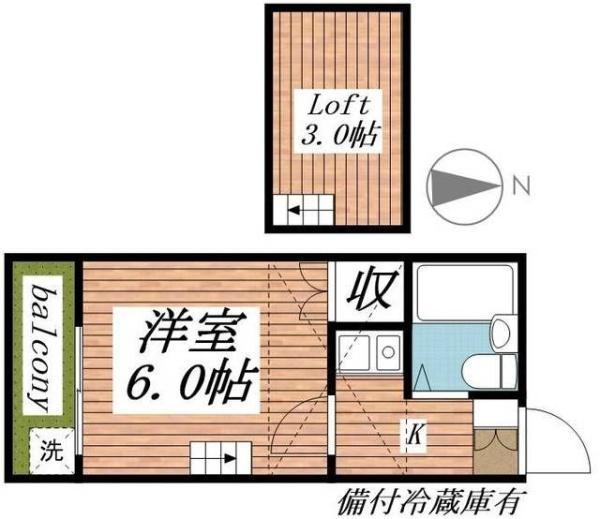 メゾンドネオ一ノ割(1K/2階)の間取り写真
