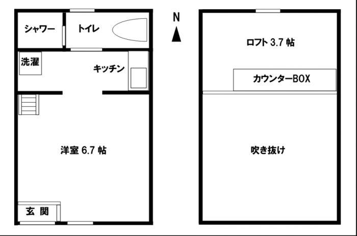 サンマリノ草野 C棟(1K/1階)の間取り写真
