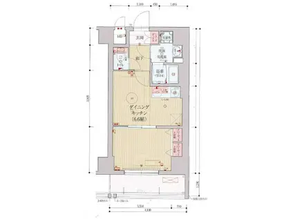 ベラジオ京都西院ウエストシティIII(1DK/2階)の間取り写真