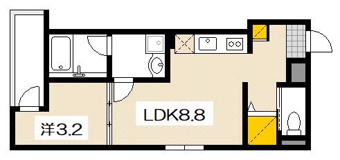 MOVE旭園ノース(1LDK/1階)の間取り写真