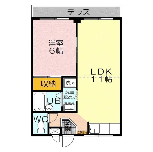 サングレイス山中(1LDK/1階)の間取り写真