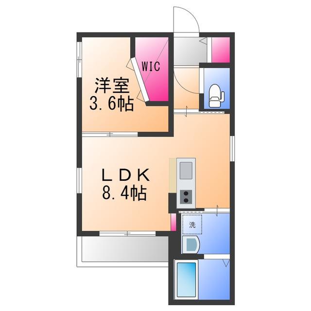 セジュール本町(1LDK/1階)の間取り写真