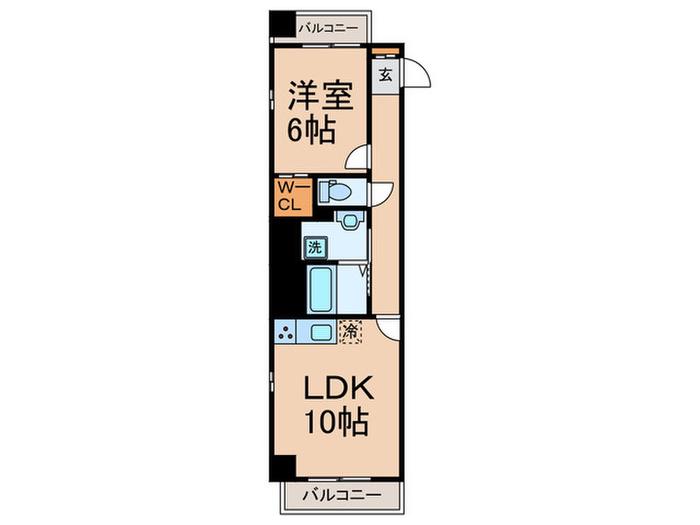 コルソプラシード(1LDK/3階)の間取り写真