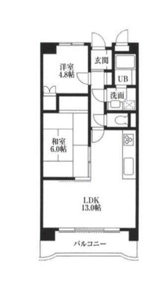 アブニール白妙(2LDK/3階)の間取り写真