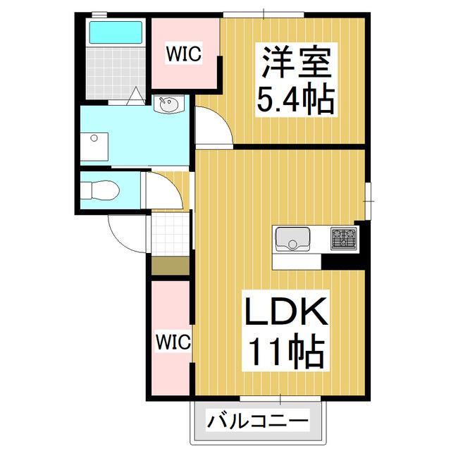 フォーレスサンパティークB(1LDK/1階)の間取り写真