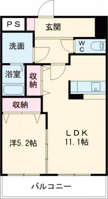 MSソレイユ(1LDK/2階)の間取り写真
