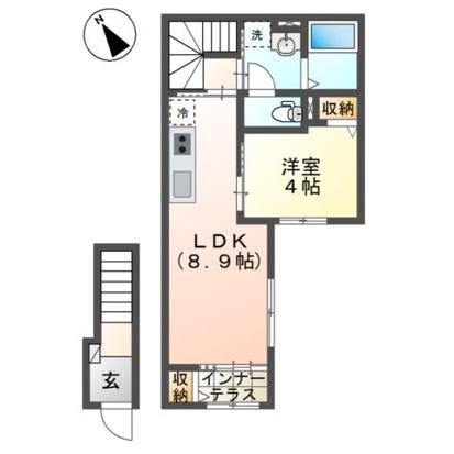 PETIT CHOU(1LDK/2階)の間取り写真