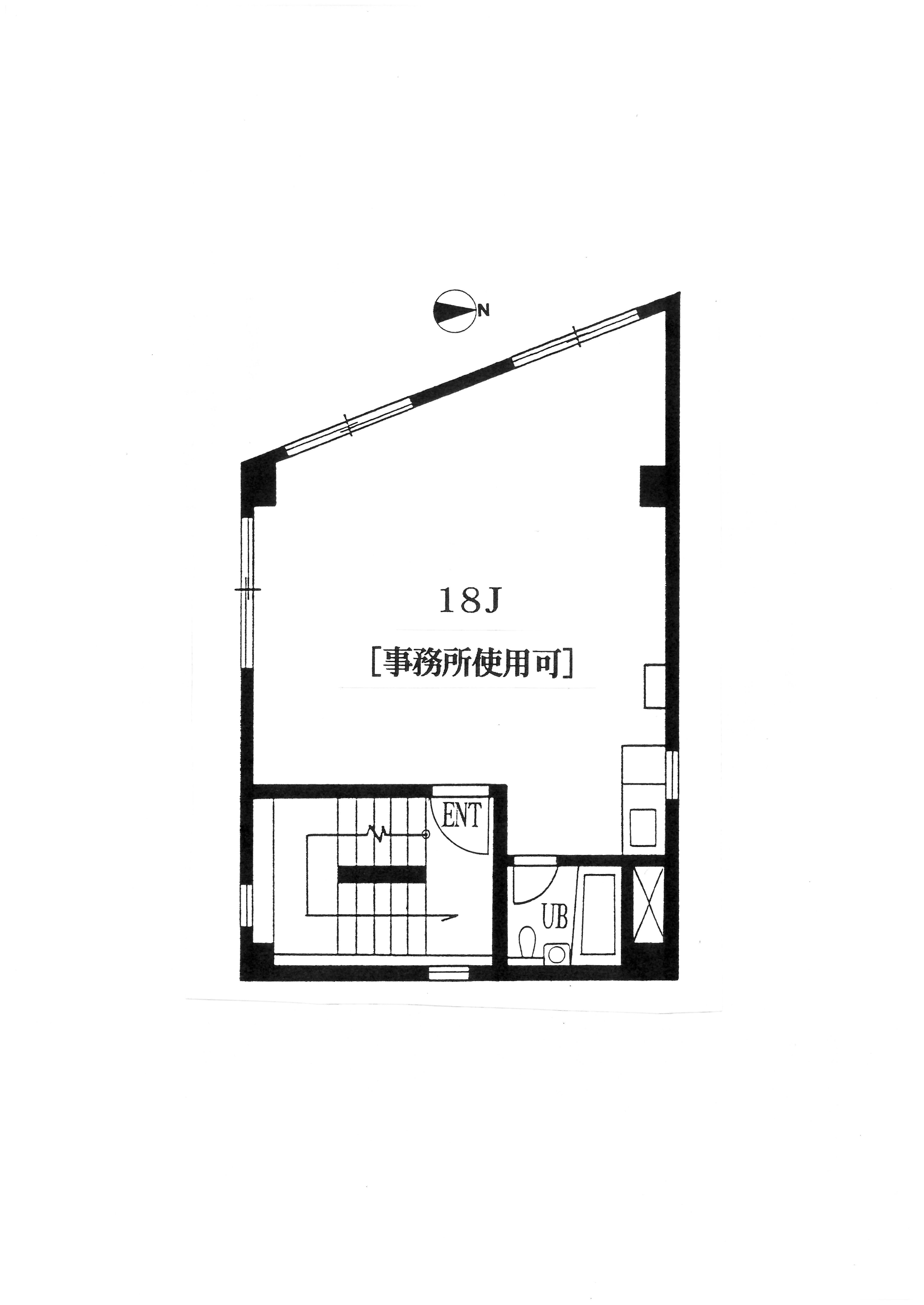 東麻布Kビル(ワンルーム/5階)の間取り写真