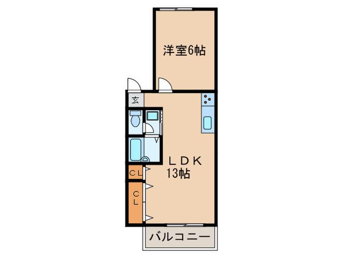 レジデンス世田谷(1LDK/1階)の間取り写真