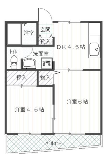 グレース21(2DK/1階)の間取り写真