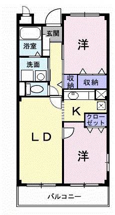 ドゥーメゾンK(2LDK/3階)の間取り写真