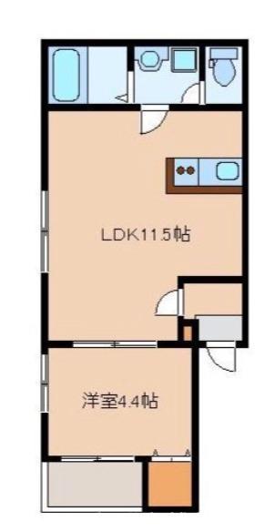 アクアブラン貝塚(1LDK/1階)の間取り写真