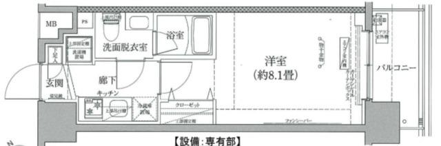 アイルヴァーチェ川崎(1K/8階)の間取り写真