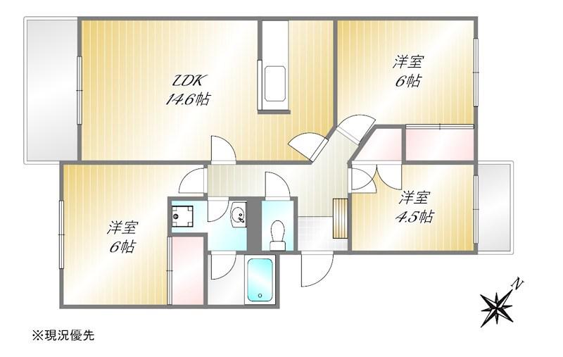 しあわせ野44(3LDK/2階)の間取り写真