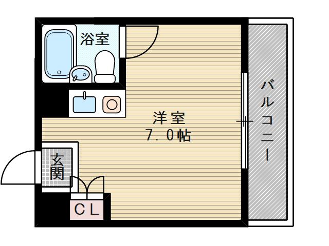 リバーサイドK(ワンルーム/2階)の間取り写真
