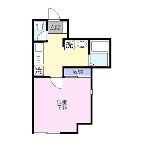 ミハス上大岡(1K/1階)の間取り写真