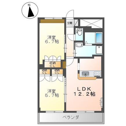 サン・エバーハイム(2LDK/2階)の間取り写真