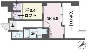 QREST博多東II(1DK/3階)の間取り写真