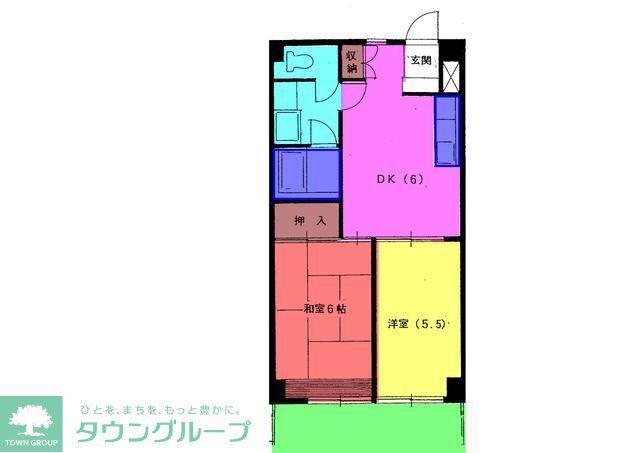 ノーブルハイツ向台(2DK/5階)の間取り写真
