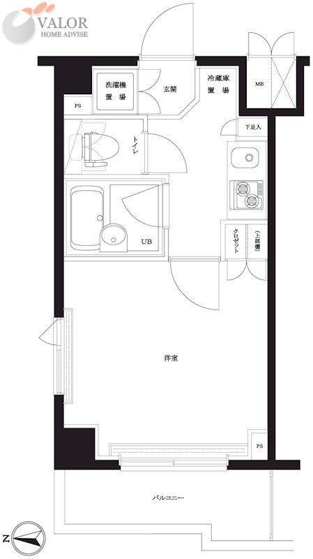 ルーブル武蔵新城(1K/7階)の間取り写真