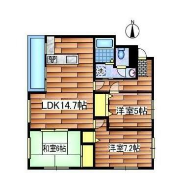 ドムス武蔵野(3LDK/3階)の間取り写真