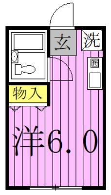 スカイメゾン(ワンルーム/1階)の間取り写真