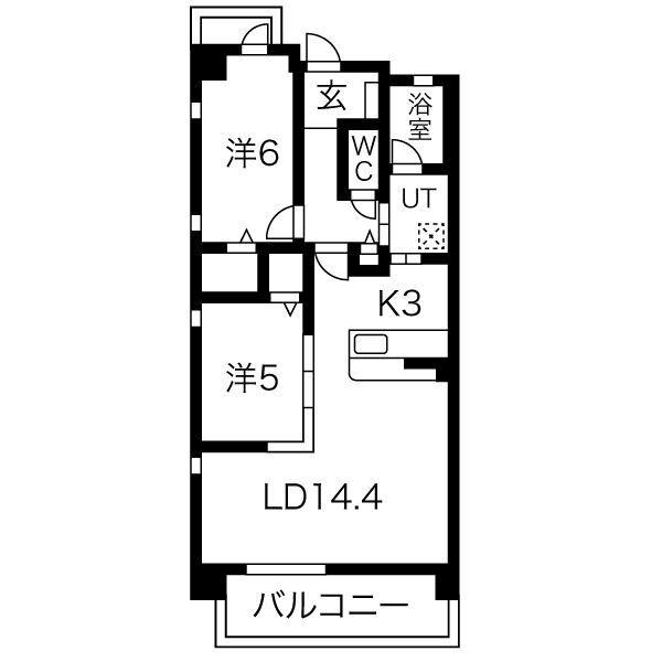 MAISON CALME 守山(2LDK/6階)の間取り写真