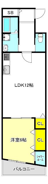 エイトフォレスト森ノ宮(1LDK/3階)の間取り写真