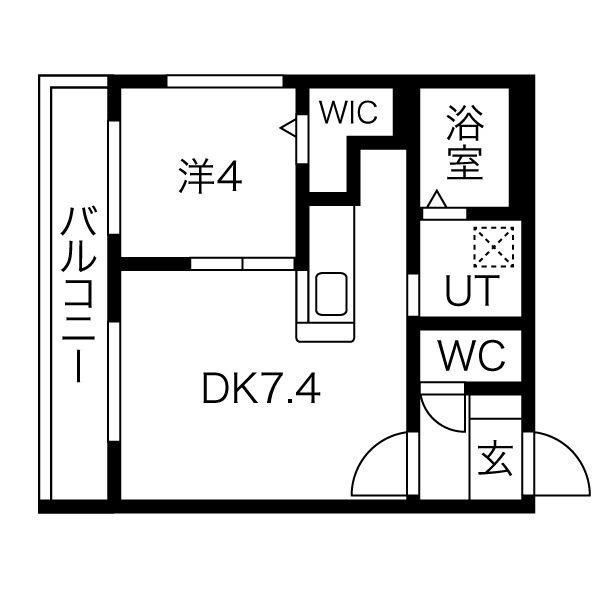 GRIGG(1LDK/4階)の間取り写真