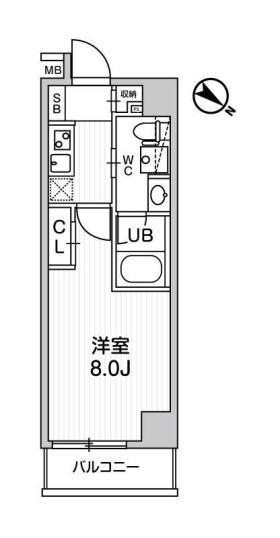 ALTERNA王子飛鳥山(1K/7階)の間取り写真