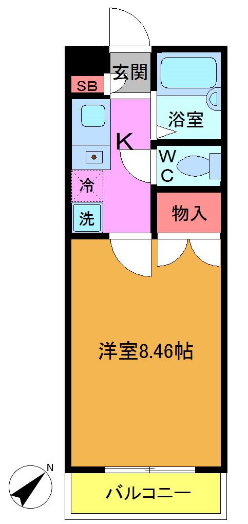クレオ舞浜A・B(1K/1階)の間取り写真