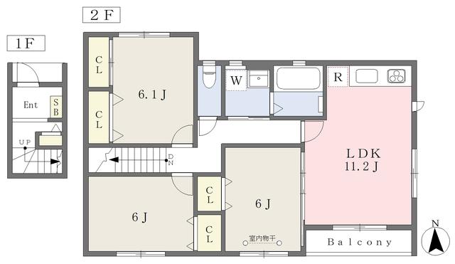 コンフォート岩沼(3LDK/2階)の間取り写真