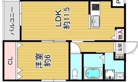 ウイルコートI番館(1LDK/1階)の間取り写真