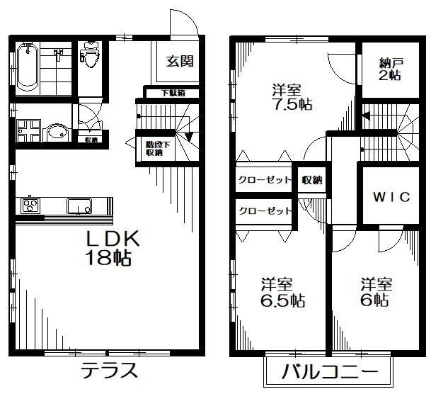 CASA VERDE南荻窪 C棟(3SLDK/1階)の間取り写真