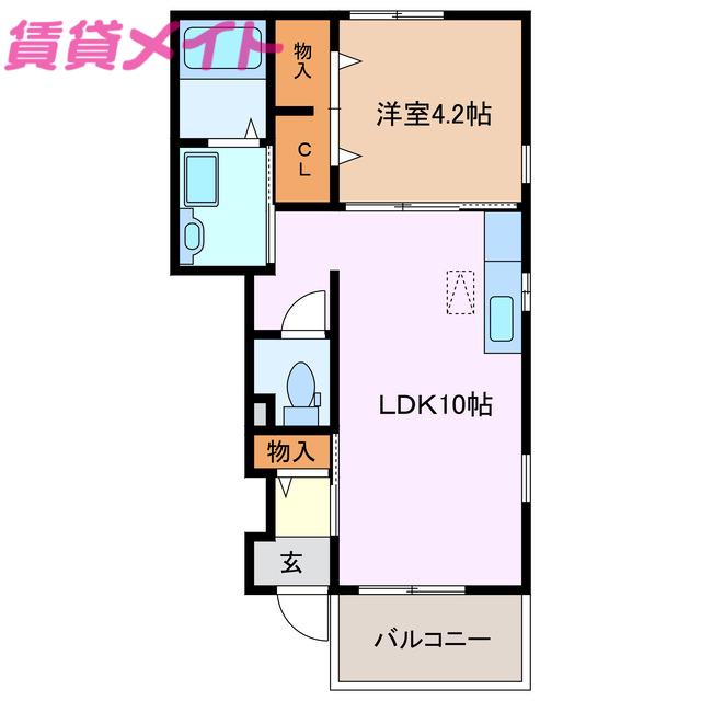 アルバカーサ(1LDK/1階)の間取り写真