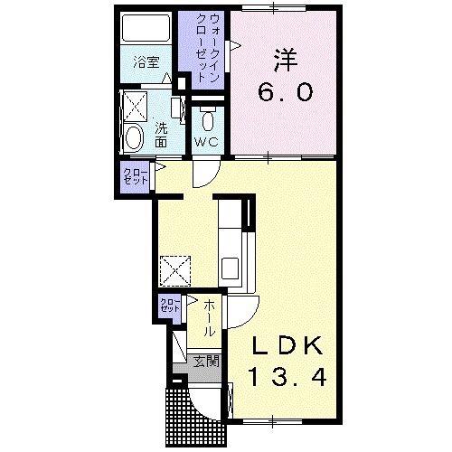 アルページュ(1LDK/1階)の間取り写真