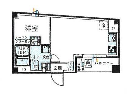 BCASA横浜白楽(1LDK/4階)の間取り写真