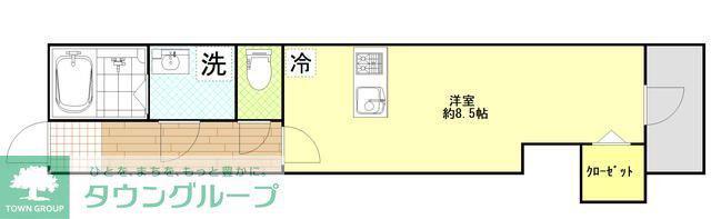 グランテラスせんげん台(1K/2階)の間取り写真