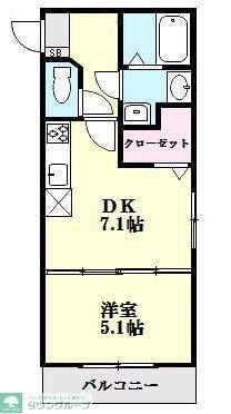 アルチェコート(1DK/1階)の間取り写真