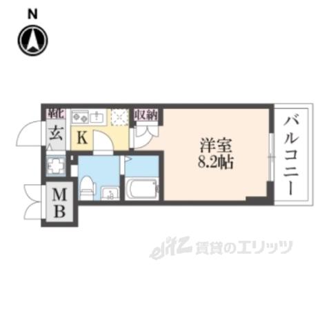 エス・キュート尼崎2(1K/8階)の間取り写真